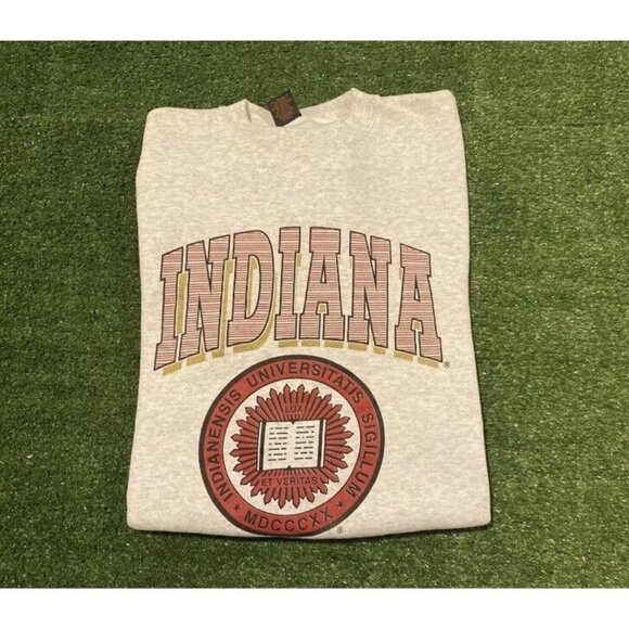Vintage indiana hoosiers Sweatshirt Mens Medium Gray Basketball Crew Neck
